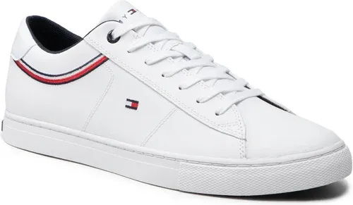 Sneakersy TOMMY HILFIGER - Essential Leather Sneaker Detail FM0FM03887 White YBR