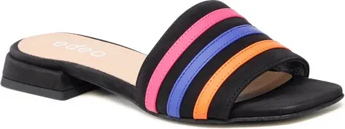 Šľapky EDEO - 3890-335 Czrny/Pomarańcz/Szafir