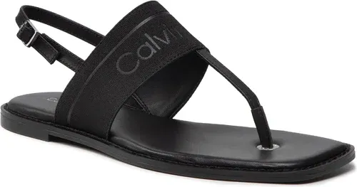 Sandále CALVIN KLEIN - Squared Flat Tp Sandal He HW0HW00818 Ck Black BAX