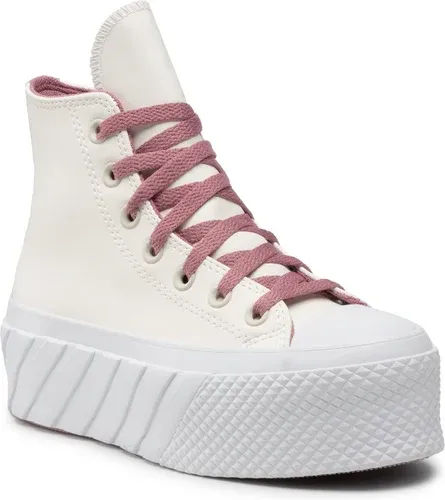 Plátenky Converse - Ctas Lift 2x Hi 572607C Egret/Pink Aura/White