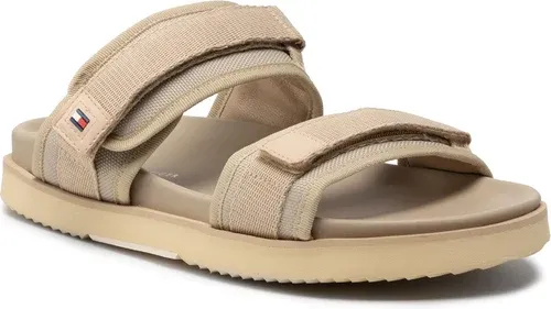 Šľapky Tommy Hilfiger - Fashion Cleated Strappy Sandal FM0FM04118 Savannah Sand ACM