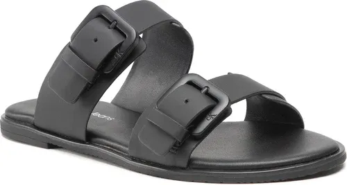 Šľapky CALVIN KLEIN JEANS - Flat Sandal Twostrips Rub YW0YW00537 Black BDS