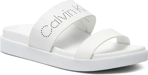 Šľapky CALVIN KLEIN - Ergonomic Slide Perf/Patent HW0HW00685 Ck White YAF