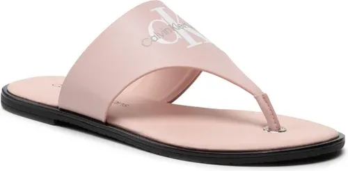 Žabky CALVIN KLEIN JEANS - Flat Sandal Toe Slide Lth YW0YW00538 Pale Conch Shell TFT