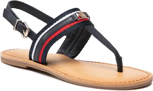 Sandále TOMMY HILFIGER - Corporate Webbing Flat Sandal FW0FW06232 Desert Sky DW5