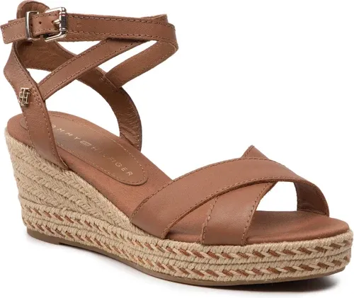 Espadrilky TOMMY HILFIGER - Feminine Low Wedge Sandal FW0FW06303 Summer Cognac GU9