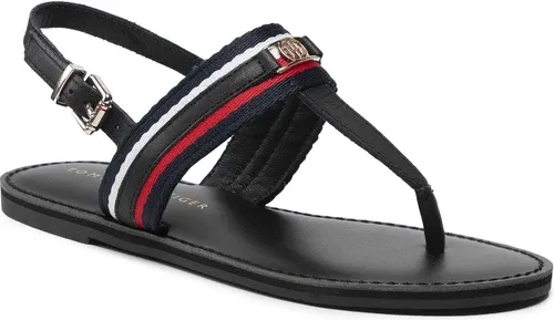 Sandále TOMMY HILFIGER - Corporate Th Webbing Flat Sandal FW0FW06543 Black BDS