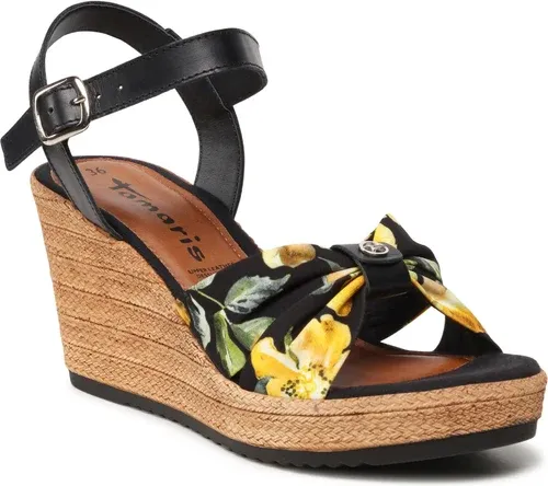 Sandále TAMARIS - 1-28346-28 Black/Flower 010