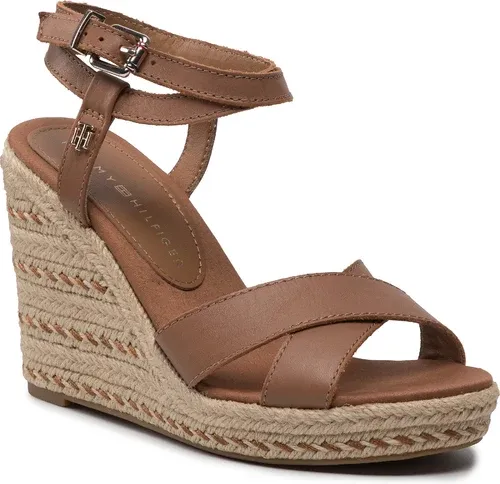 Espadrilky TOMMY HILFIGER - Feminine High Wegde Sandal FW0FW06238 Summer Cognac GU9