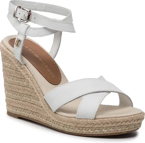 Sandále TOMMY HILFIGER - Feminine High Wedge Sandal FW0FW06238 Ecru YBL
