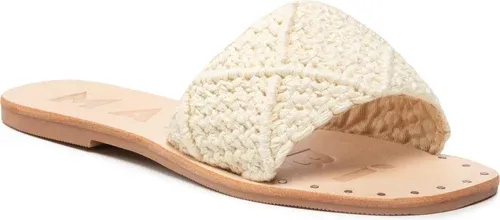 Šľapky MANEBI - Leather Sandals S 6.9 Y0 Cream Cotton Crochet