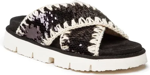 Šľapky MOU - Criss-Cross SW461000G Black