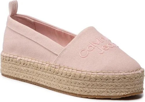 Espadrilky CALVIN KLEIN JEANS - Flatform Espadrilles YW0YW00579 Pale Conch Shell TFT