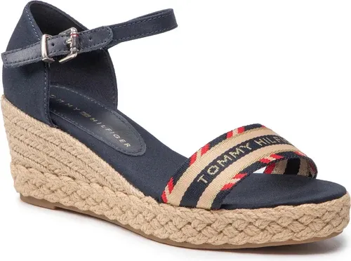 Espadrilky TOMMY HILFIGER - Corporate Webbing Low Wedge FW0FW06293 Desert Sky DW5