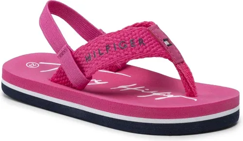Sandále Tommy Hilfiger - Logo Print Flip Flop T1A8-32199-0058 Fuchsia 313