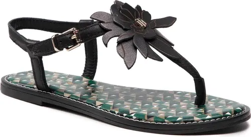 Sandále TOMMY HILFIGER - Th Geo Print Flat Sandal FW0FW06229 Black BDS