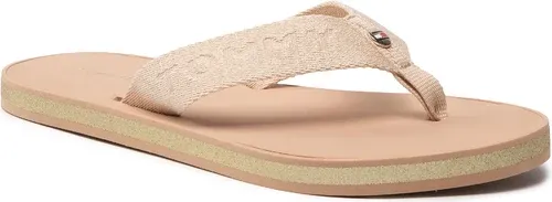 Žabky TOMMY HILFIGER - Th Glitter Wrap Beach Sandal FW0FW06423 Sandrift ABR