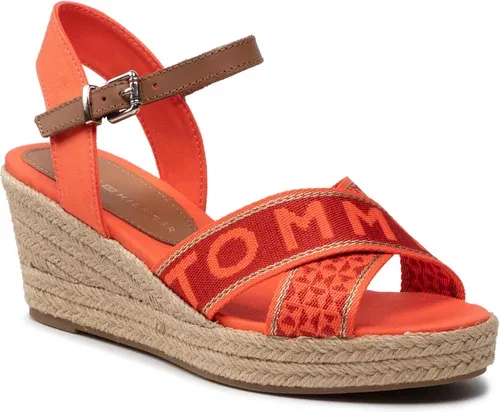 Espadrilky TOMMY HILFIGER - Tommy Webbing Low Wedge Sandal FW0FW06297 Hawaiian Coral XMV