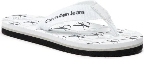 Žabky CALVIN KLEIN JEANS - Logo Print Flip Flop V3X8-80156-0058 M White 100