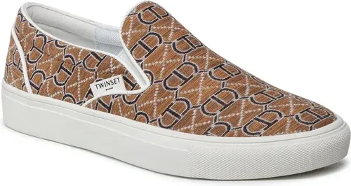 Tenisky TWINSET - Slip On 221TCP132 Logo All Over 06717