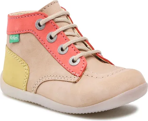 Šnurovacia obuv Kickers - Bonzip-2 879052-10 S Beige/Rose Jaune 112