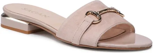 Šľapky SAGAN - 4816 Beżowy Welur