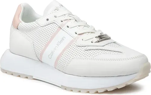 Sneakersy CALVIN KLEIN - Skived Runner Lac U-Per HW0HW00810 White/Sping Rose WHT