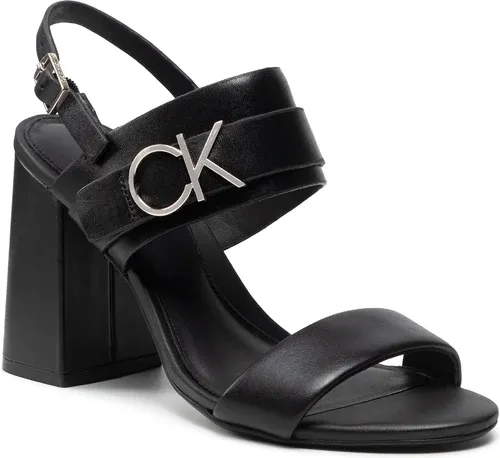 Sandały CALVIN KLEIN - Almond Blk Hl Sandal 85 W/Hgw HW0HW00710 Ck Black BA