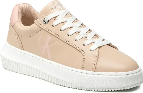 Sneakersy CALVIN KLEIN - Chunky Cupsole Laceup Low Ess YW0YW00807 Tuscan Beige/Pink Blush 0GD