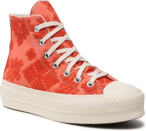 Tramky CONVERSE - Ctas Lift Hi A02233C Bright Madder/Mantra Orange