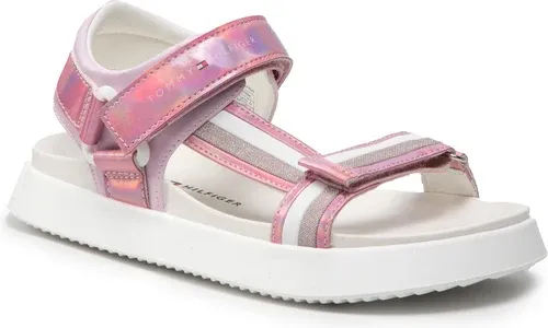 Sandále Tommy Hilfiger - Velcro Sandal T3A2-32180-1382 S Pink/White X054