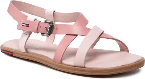 Sandále TOMMY JEANS - Leather Sandal EN0EN01809 Triple Rose 0JW
