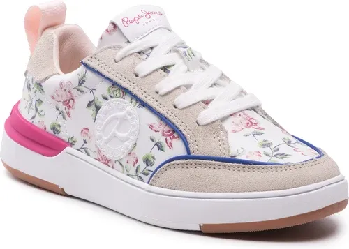 Sneakersy PEPE JEANS - Baxter Flowers Girl PGS30540 Off White 803