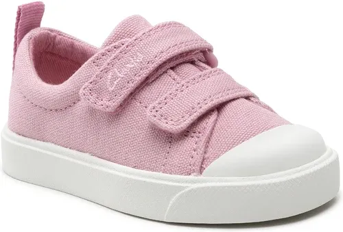 Plátenky Clarks - City Bright T 261490956 Pink Canvas