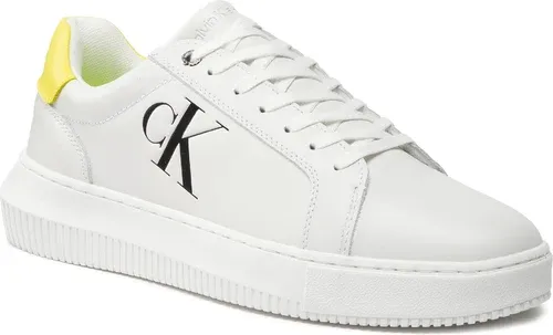 Sneakersy Calvin Klein Jeans - Chunky Cupsole Laceup Low Lth YM0YM00427 White/Safety Yellow 0LE