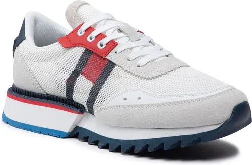 Sneakersy TOMMY JEANS - Cleat EM0EM00970 White TBR