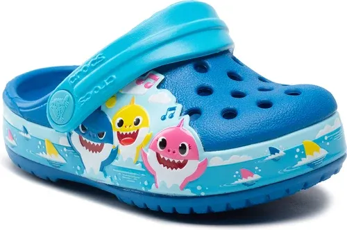 Šľapky Crocs - Crocsflbaby Shark Band Clog T 207066 Bright Cobalt