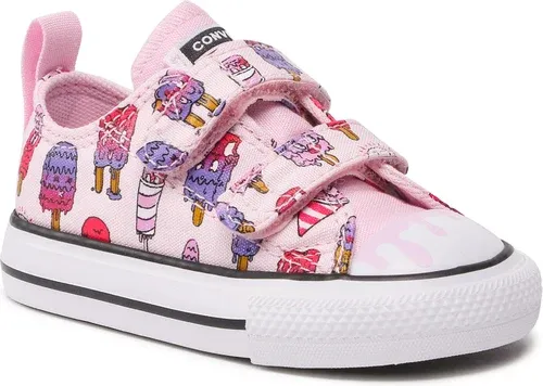 Tramky CONVERSE - Ctas 2V OX A00389C Pink Foam/Prime Pink