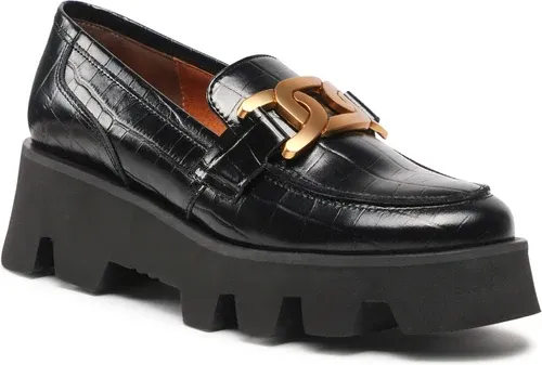 Loafers KARINO - 4186/126-P Czarny Tłocz/Lico