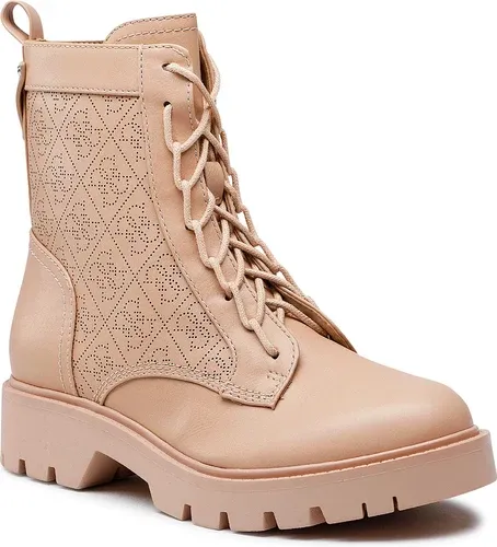 Členkové čižmy GUESS - Raziela3 FL7RZ3 LEA10 BEIGE