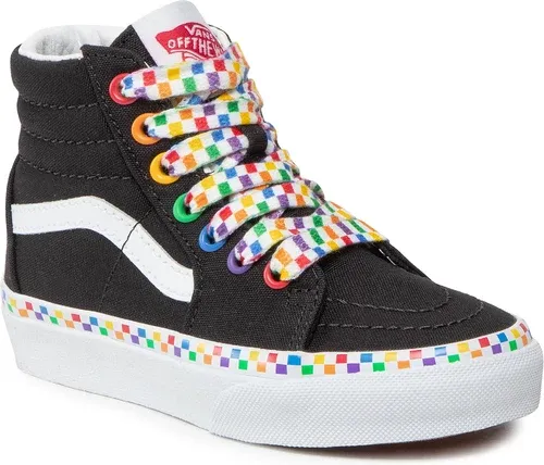 Sneakersy Vans - Sk8-Hi VN000D5FAC51 (Rainbow Chkrbrb)Blktrwht