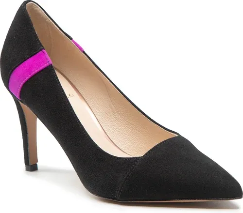 Lodičky BALDOWSKI - D04112-2835-004 Zamsz Czarny/Zamsz Fuksja