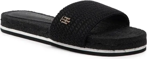 Espadrilky TOMMY HILFIGER - Th Textured Flat Sandal FW0FW06438 Black BDS