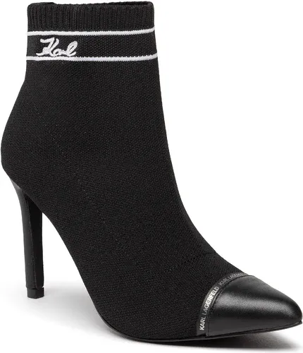 Členkové čižmy KARL LAGERFELD - KL31352 Black Knit Textile