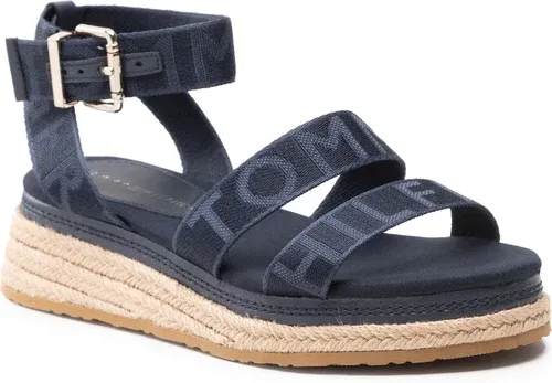 Espadrilky TOMMY HILFIGER - Tommy Webbing Low Wedge Sandal FW0FW06442 Desert Sky DW5