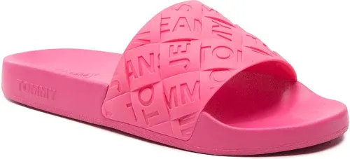 Šľapky TOMMY JEANS - Woven Pool Slide EN0EN01857 Pink Alert THW