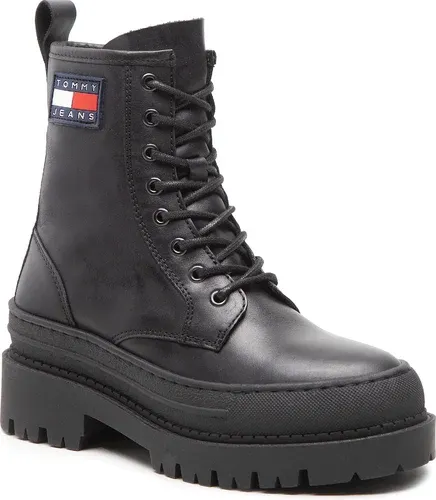 Outdoorová obuv TOMMY JEANS - Lace Up Boot EN0EN01899 Black BDS