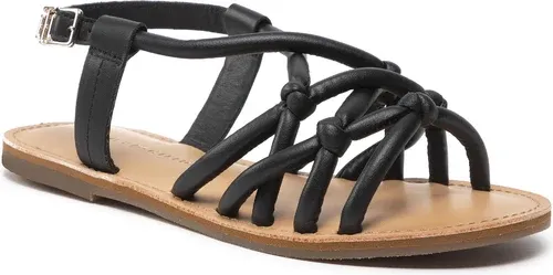 Sandále TOMMY HILFIGER - Flat Strappy Sandal FW0FW06668 Black BDS