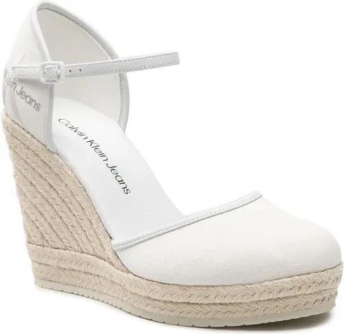Espadrilky CALVIN KLEIN JEANS - Wedge Sandal Close Toe Co YW0YW00569 Bright White YAF
