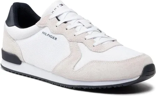 Sneakersy TOMMY HILFIGER - Iconic Material Mix Runner FM0FM04022 White YBR
